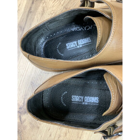 Stacy Adams Double Monk Strap Dress Shoes Mens 12 M Brown Leather Cap Toe 24943 - Picture 15 of 16